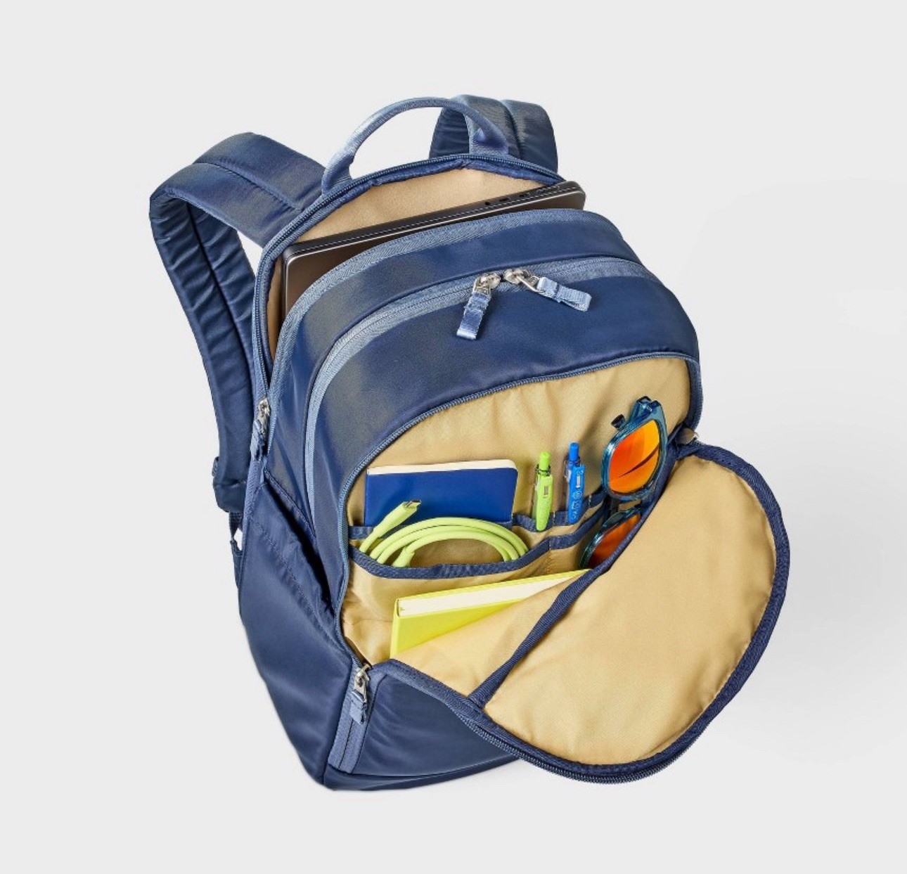 21L Backpack- All In Motion Navy Blue: Fits 15-Inch Laptop, Water Resistant NWT
