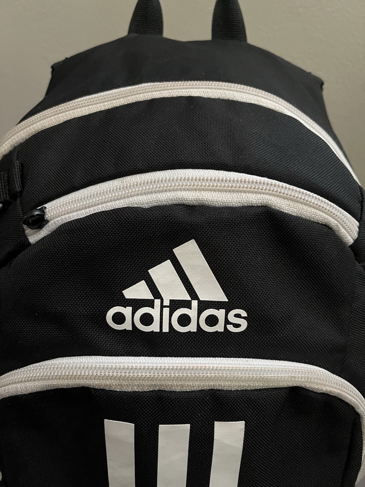 Adidas Black White 3-Stripes Backpack Bookbag School Laptop Travel Bag