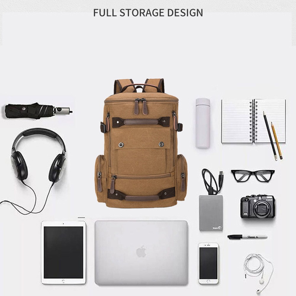 2026 New Men’s Canvas Backpack School Bag Travel Bags Laptop Bag High Qualit