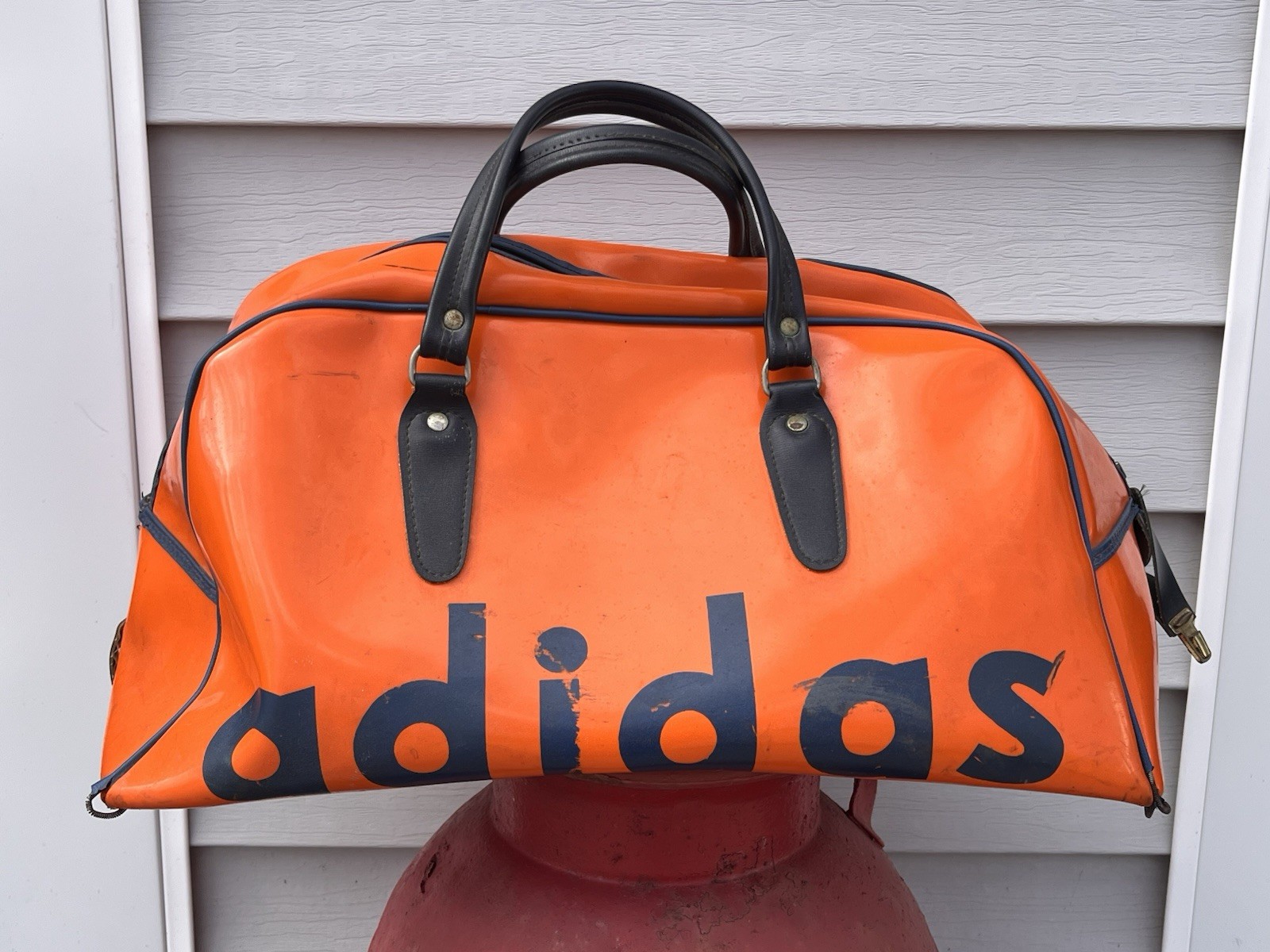 Orange Adidas Vintage Sports Gym Holdall Retro Bag