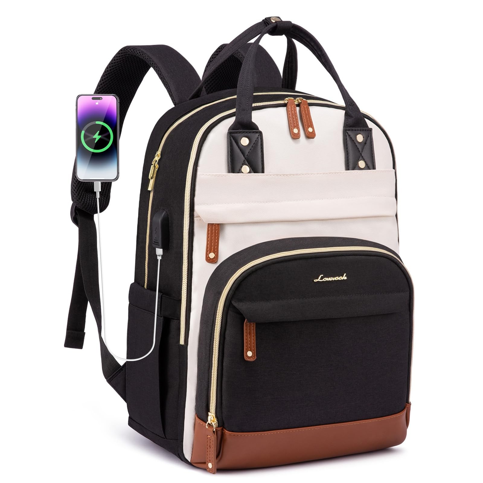 Laptop Backpack Women with USB Port Design,17.3 inch Waterproof Work Travel B…