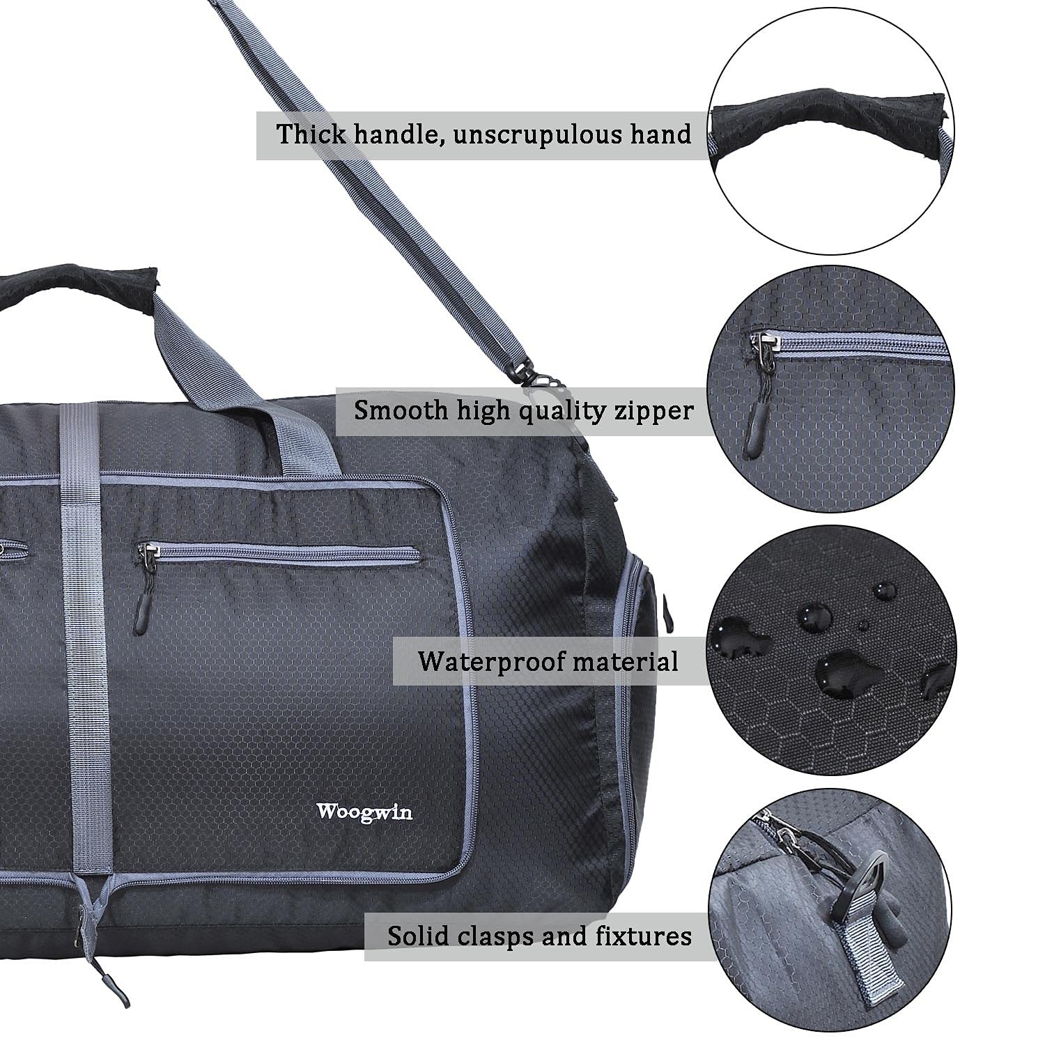 Travel Duffel Bag Large Foldable Waterproof Overnight Bag for Beach Swim Bags