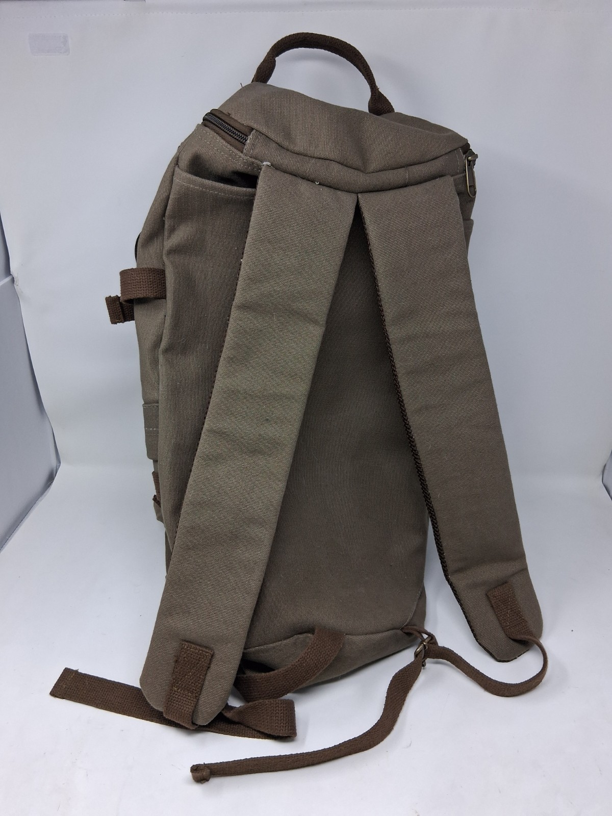 Rothco Convertible 19″ Canvas Duffle/Backpack – Olive Drab/Brown