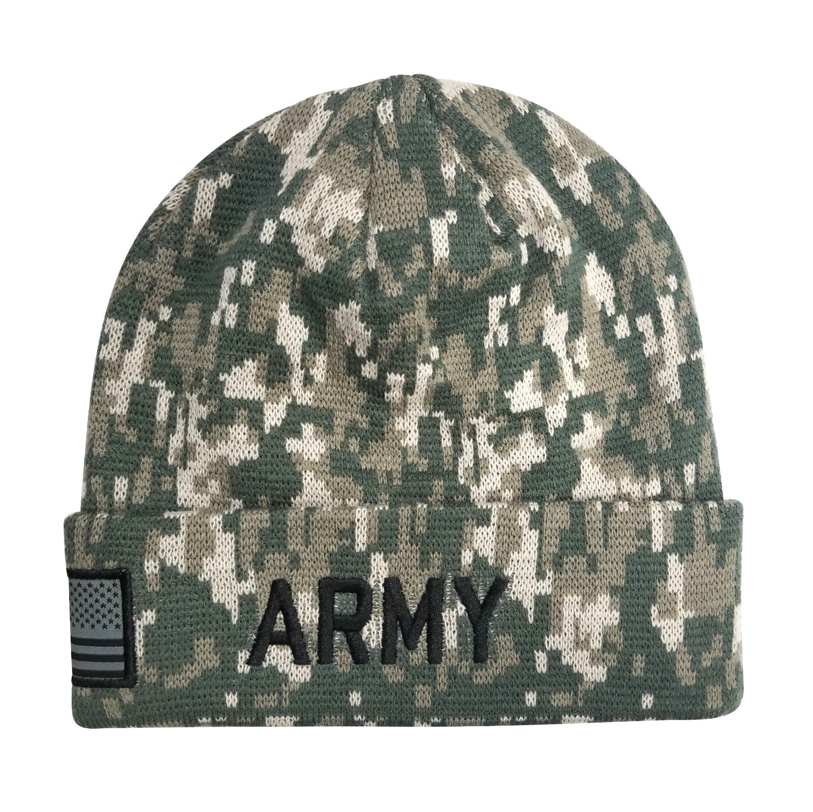 Icon Sports U.S. Army Beanie Official Embroidered Flag Patch – Camo Cuff