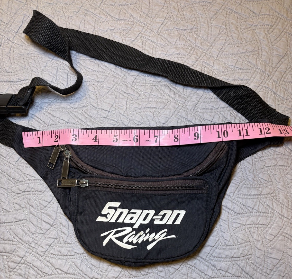 Vintage Snap On Tools Racing Black Zip Up Waist Fanny Pack Bag Strap OBO !!