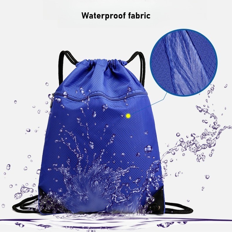 17×20 inch Drawstring Backpack Bag Waterproof Draw String Back Sack Zip Pocket