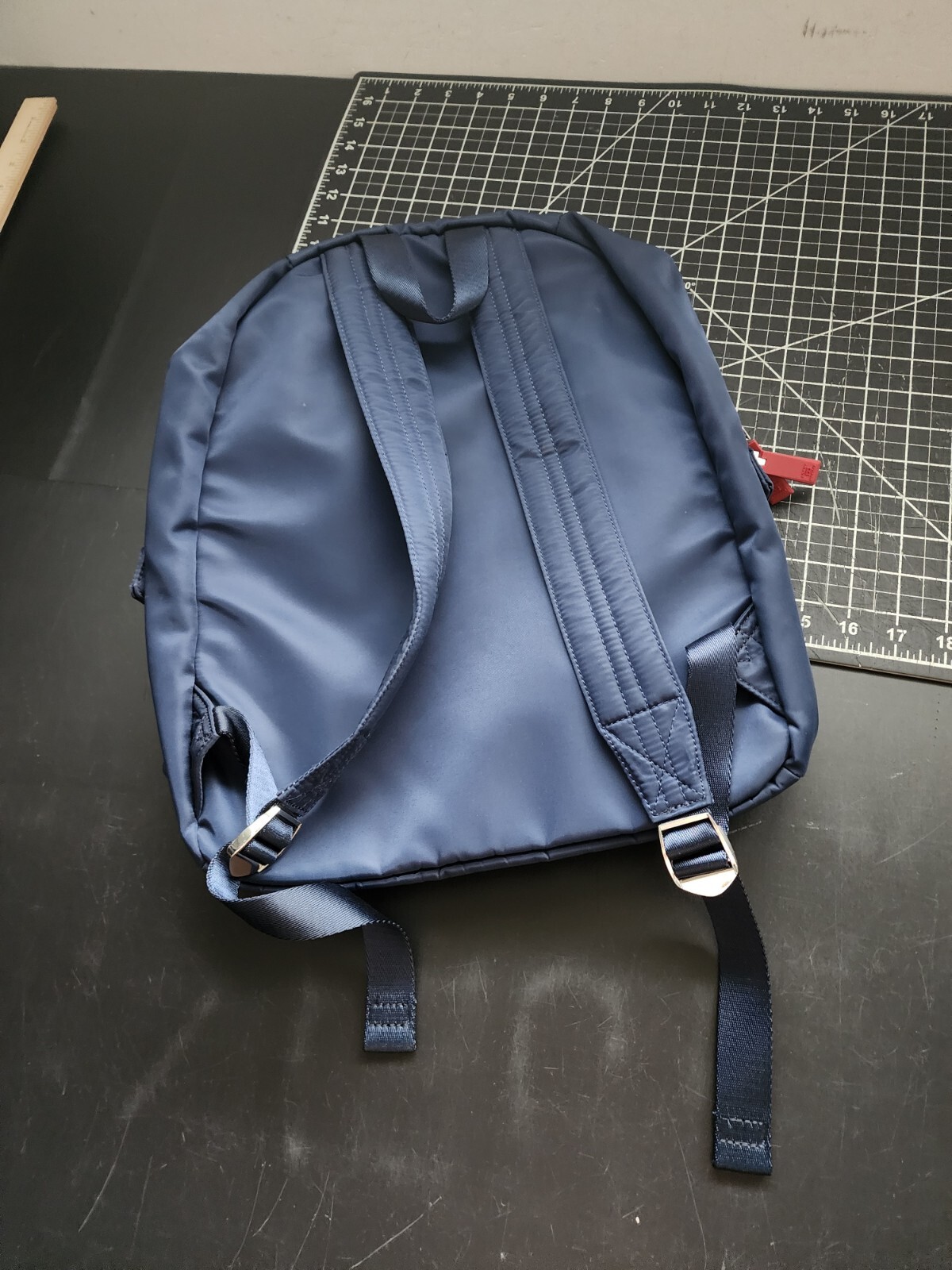 Tommy Hilfiger Backpack Bookbag School Bag Navy Blue Nylon Logo Zipper Pockets