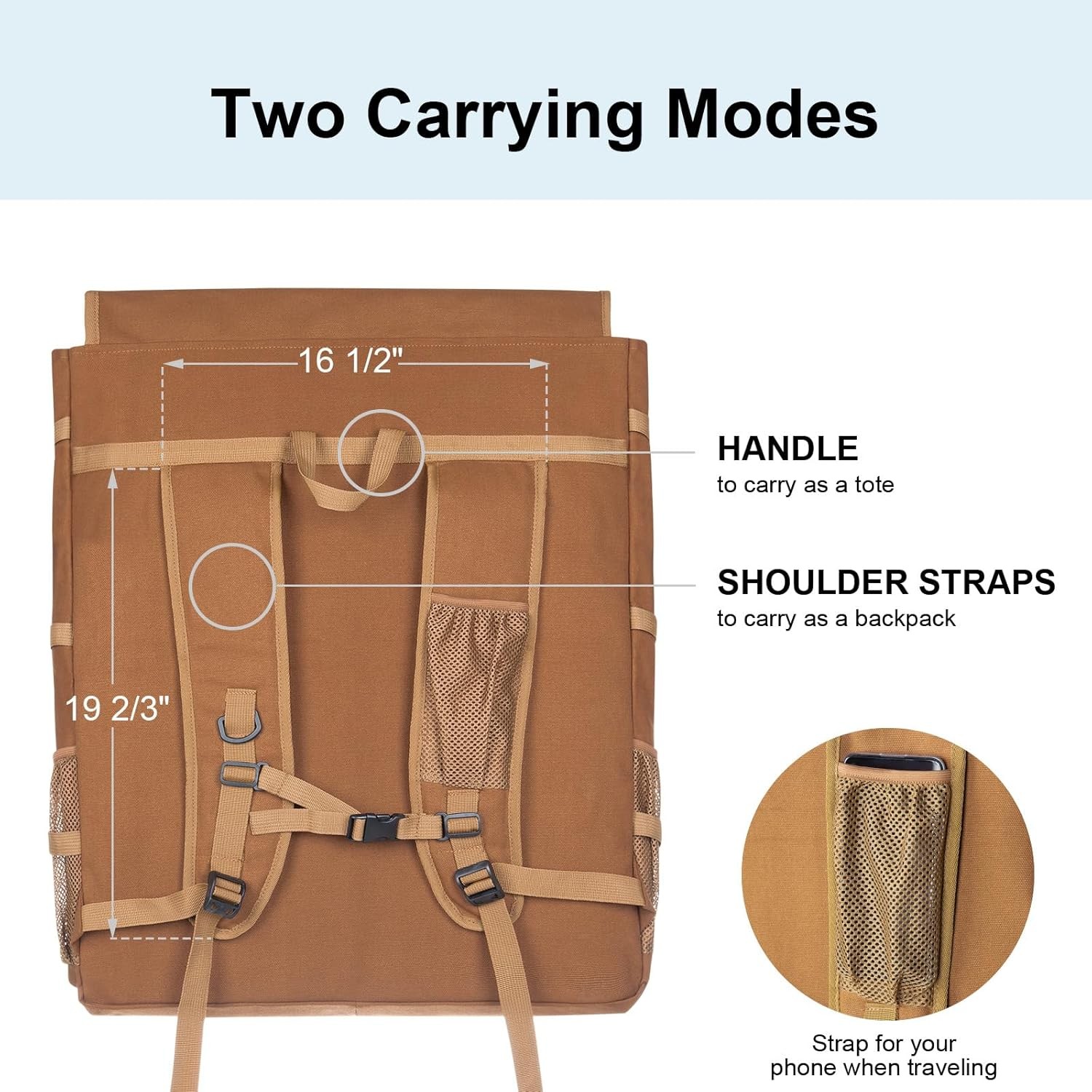 Heavy Duty Plein Air Artist Backpack with Handheld Strap, Art Supply Tote Bag…
