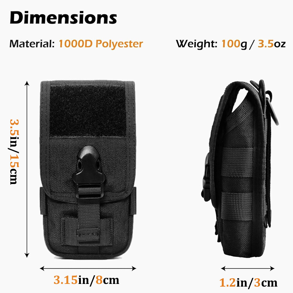 Tactical Molle Cell Phone Pouch Nylon keys Bag with Key Ring for Outdoor Hiking