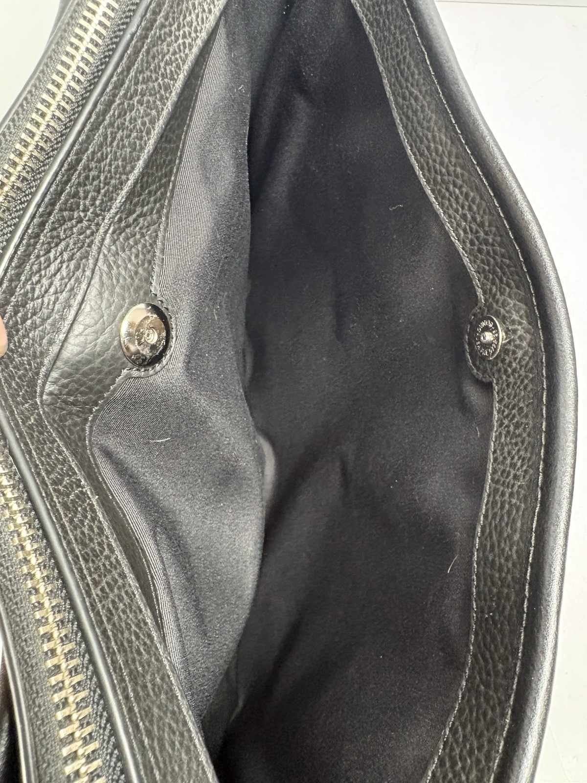 Coach Metropolitan Slim Brief Pebble Leather Laptop Messenger Bag Black F72308