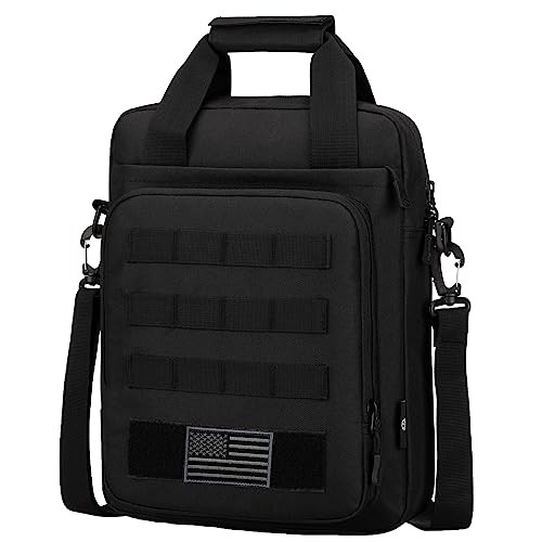 Tactical Messenger Bag, Tactical Briefcase Laptop Bag Heavy Duty MOLLE Black