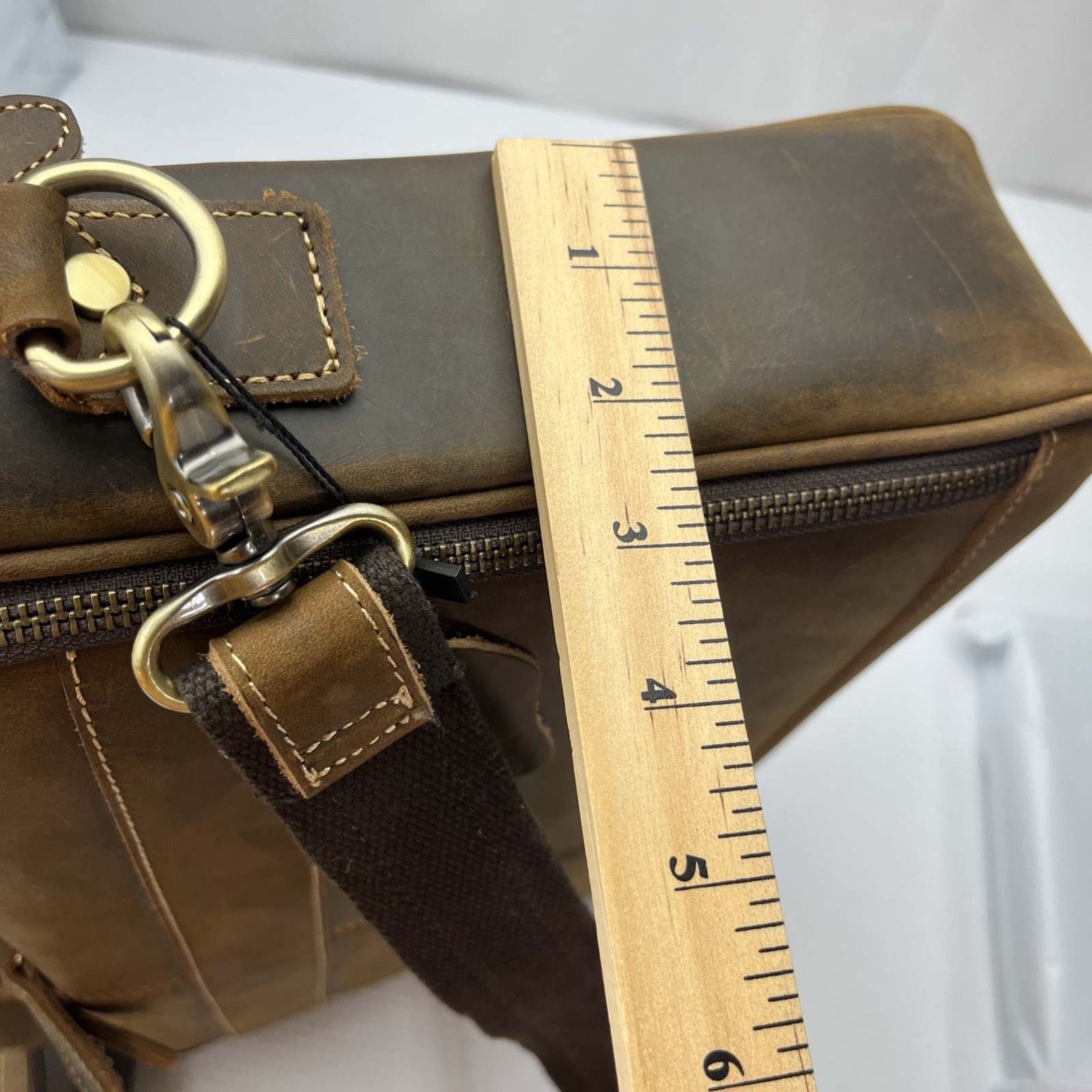 Delux Distressed Leather Briefcase Satchel Laptop Messenger Shoulder School Bag