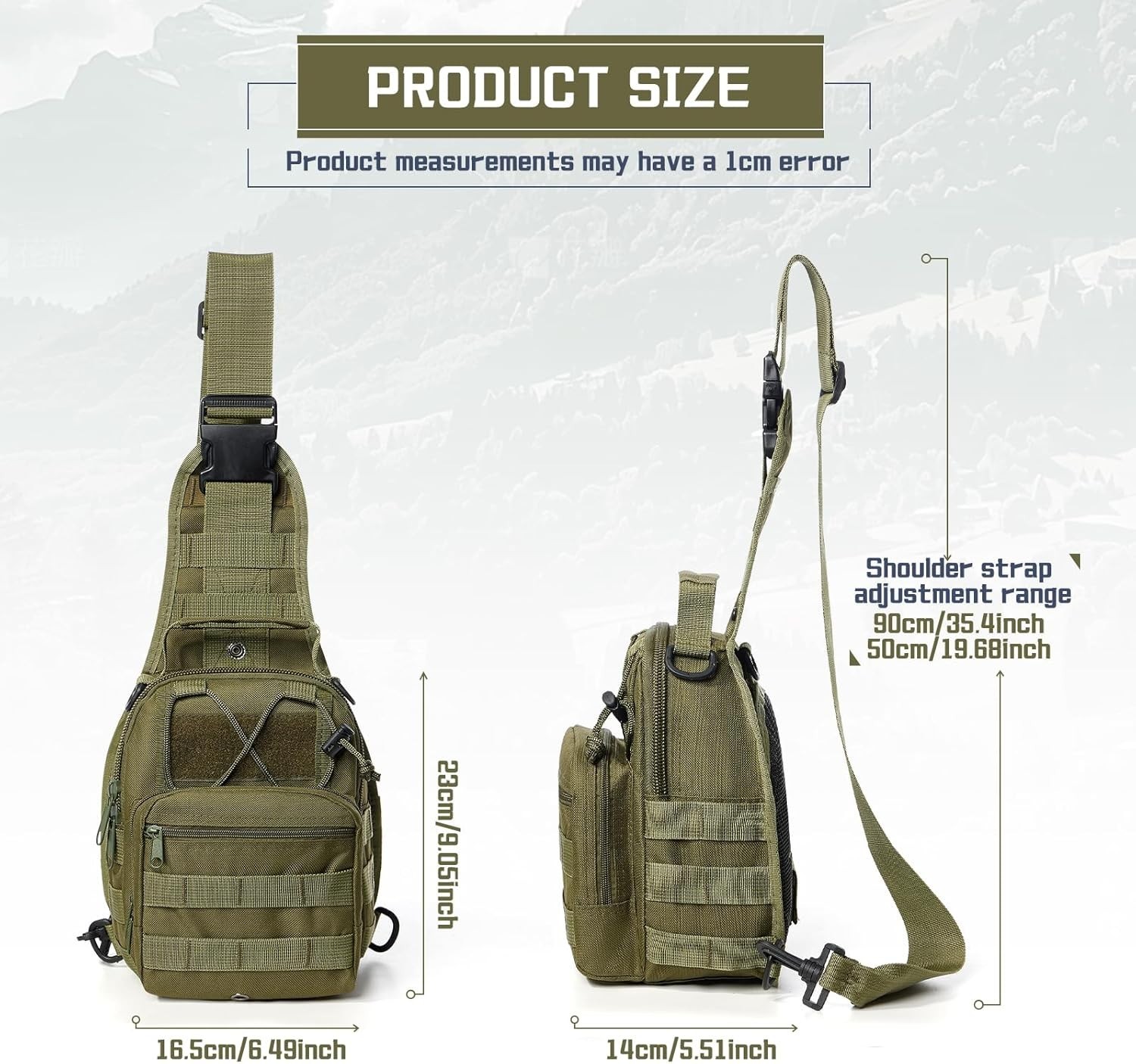 Mens Backpack Tactical Sling Shoulder Bag Molle Travel Chest Pack Outdoor Hiking
