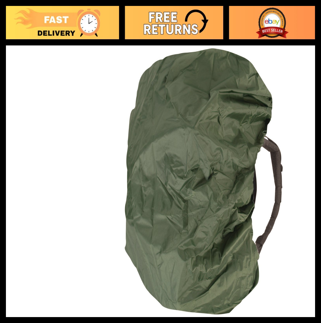 Olive Waterproof Backpack Rain Cover – Durable, Lightweight, Adjustable Fit