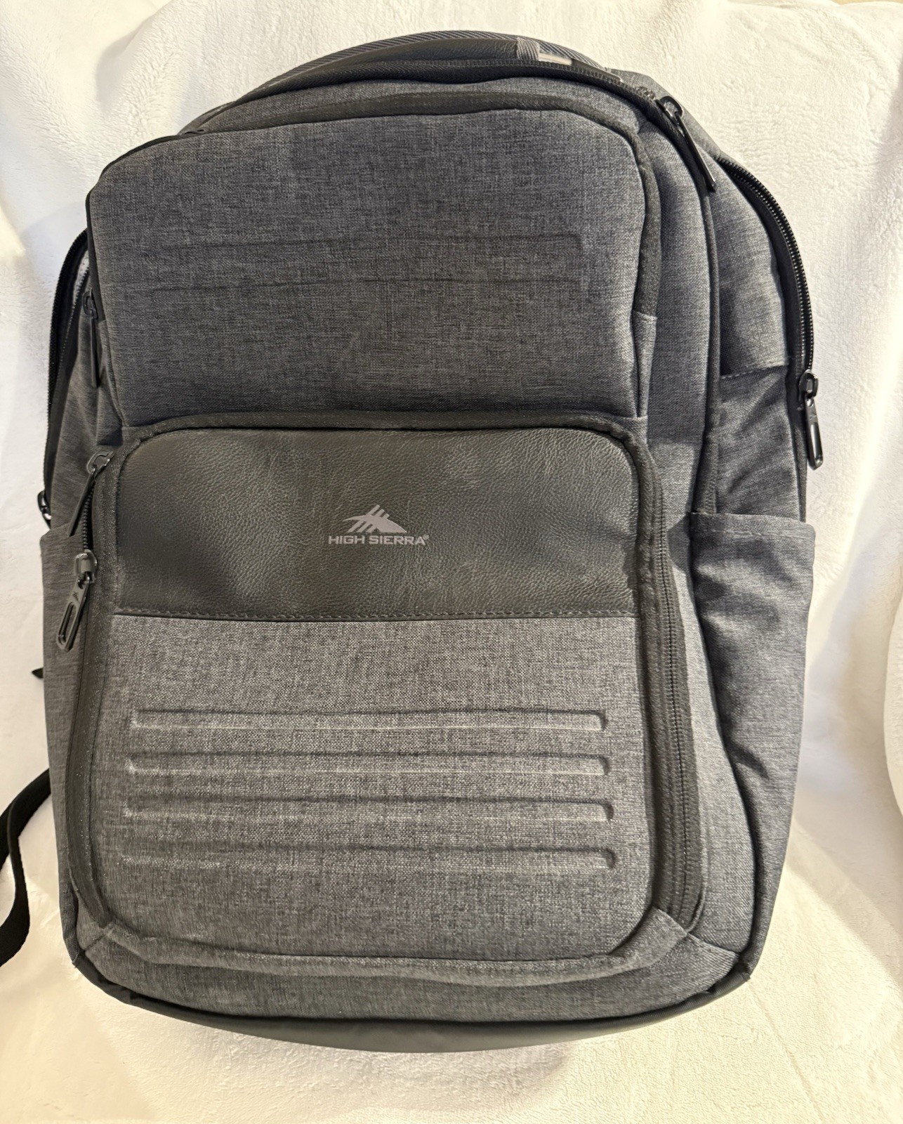 High Sierra Grey Backpack, Laptop Sleeve, Reflective, Brand New