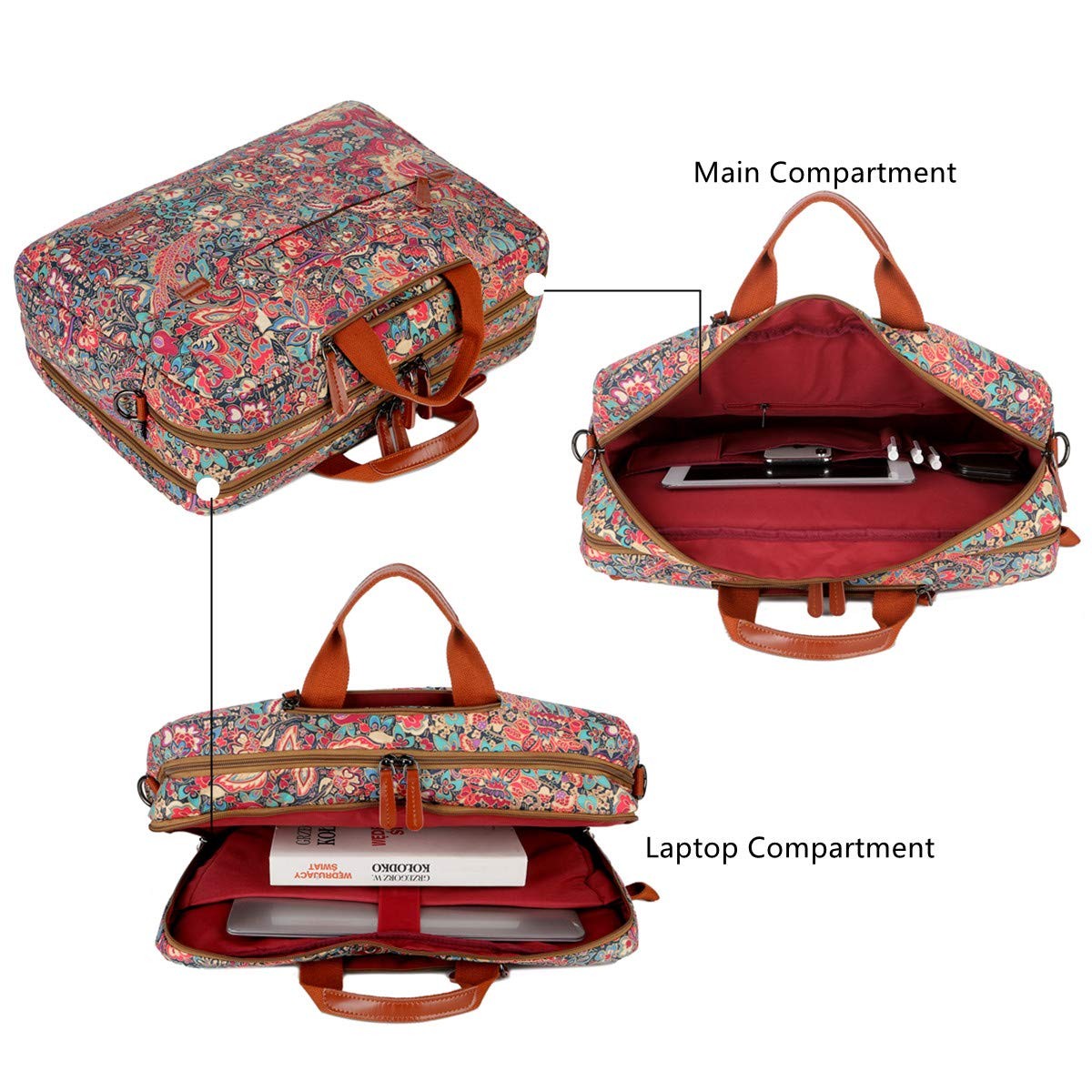 Large Convertible Backpack 17 Inch Laptop Bag Case Briefcase Travel Outdoor b…