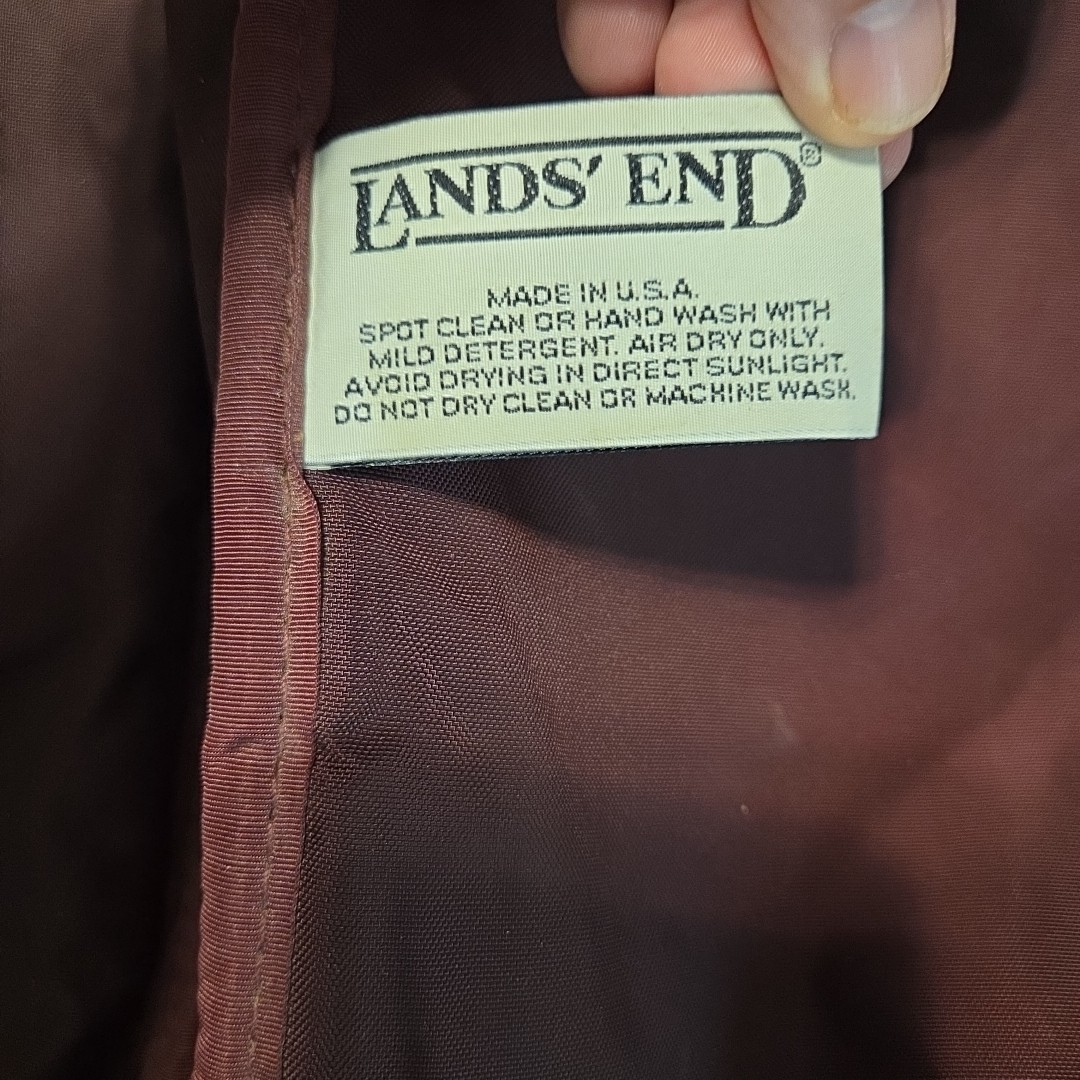 VTG Lands End Square Rigger Canvas Briefcase Messenger Bag Burgundy Made USA