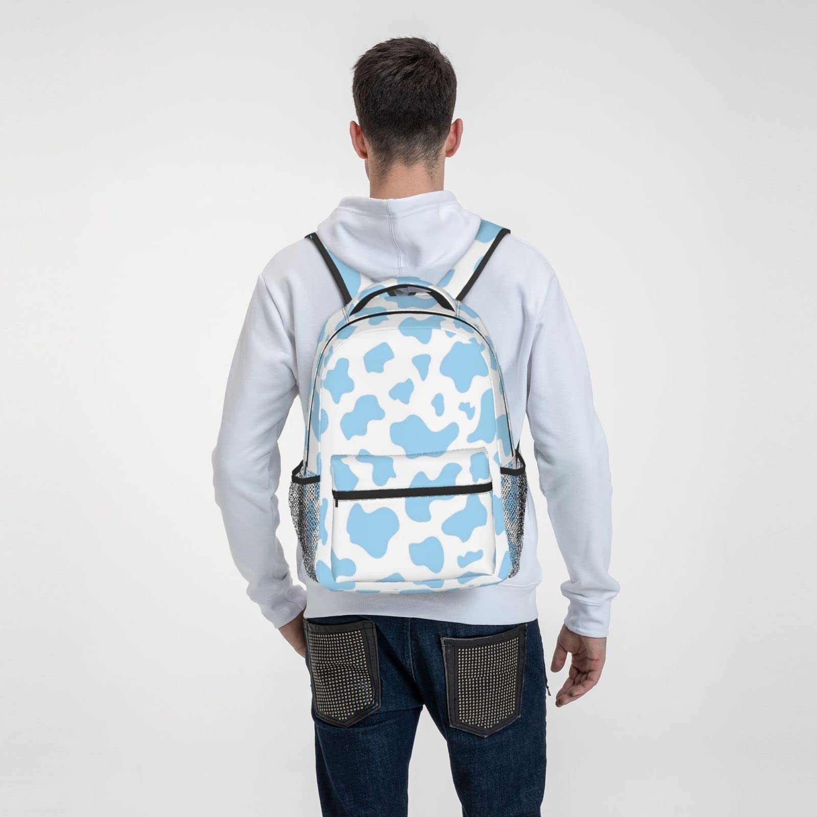 Cow Printed Backpack Cute Laptop Backpack Travel Picnic Bag Cute Laptop Bag