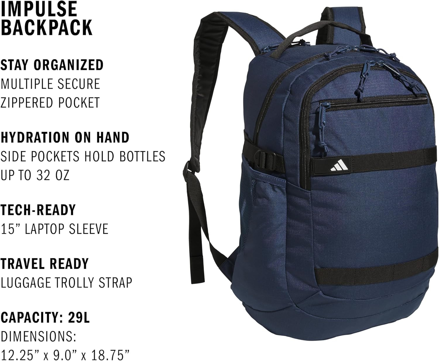 Impulse Backpack for Laptop, School and Travel, 29L