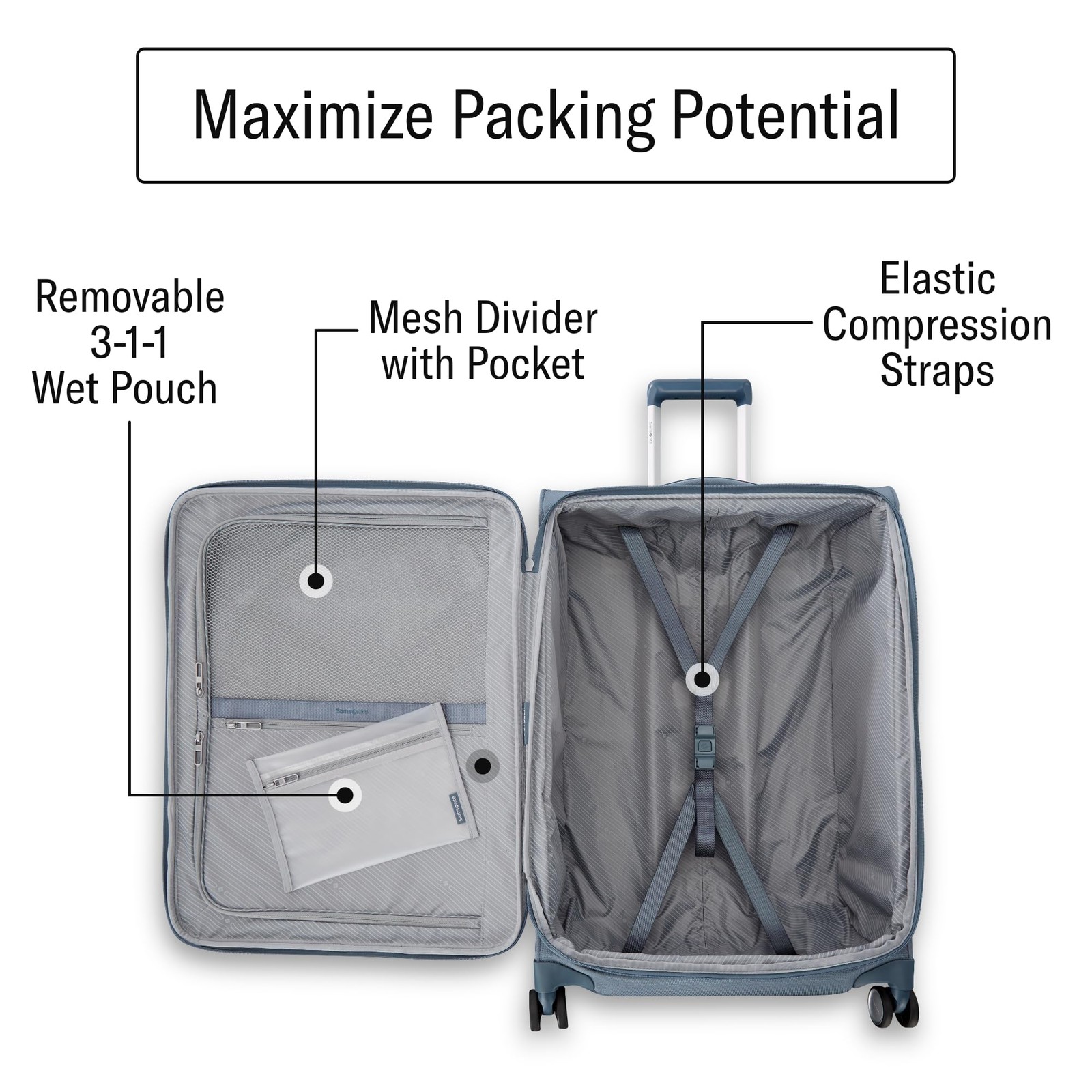 Samsonite UpLIFT Lightweight Softside Expandable Luggage Medium Checked U1