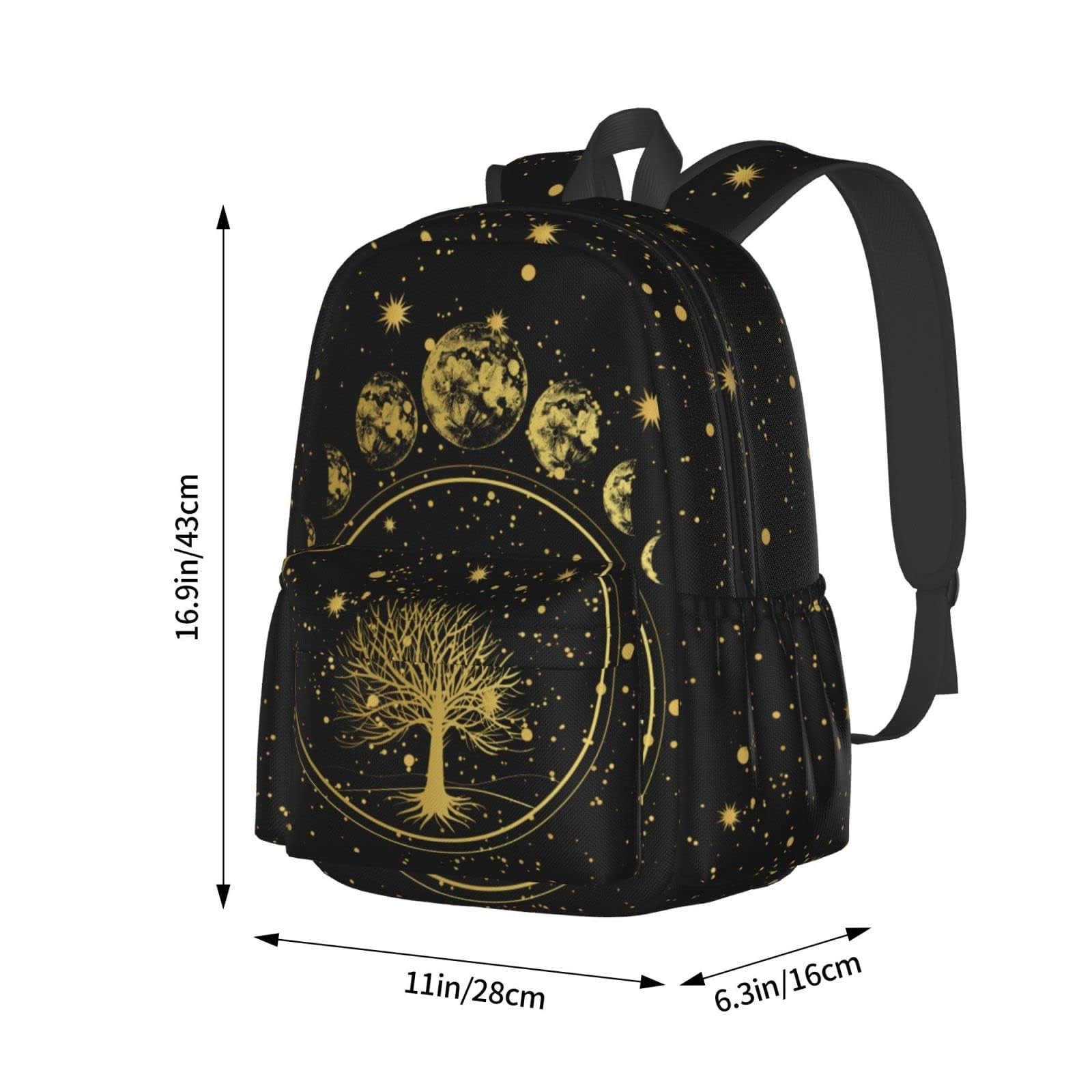 Tree Sun Moon Phase Backpack Laptop Bookbag Multipurpose Daypack Travel School