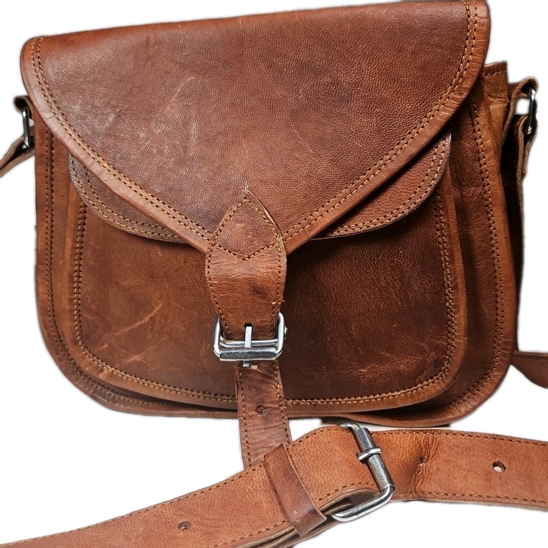 Bag Komal’s Brn Leather Messenger 11in Crossbody Unisex Cottage OfficeCore[1B