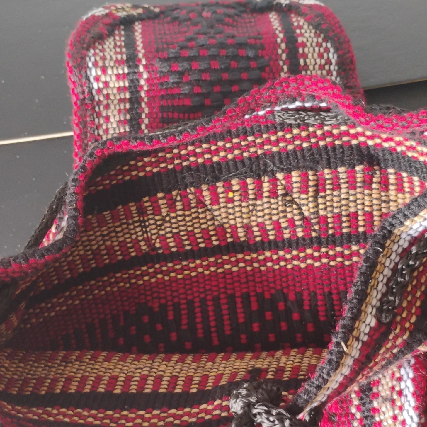 Himalayan Geometric Red Black Beige Men’s Backpack Bohemian Casual Travel