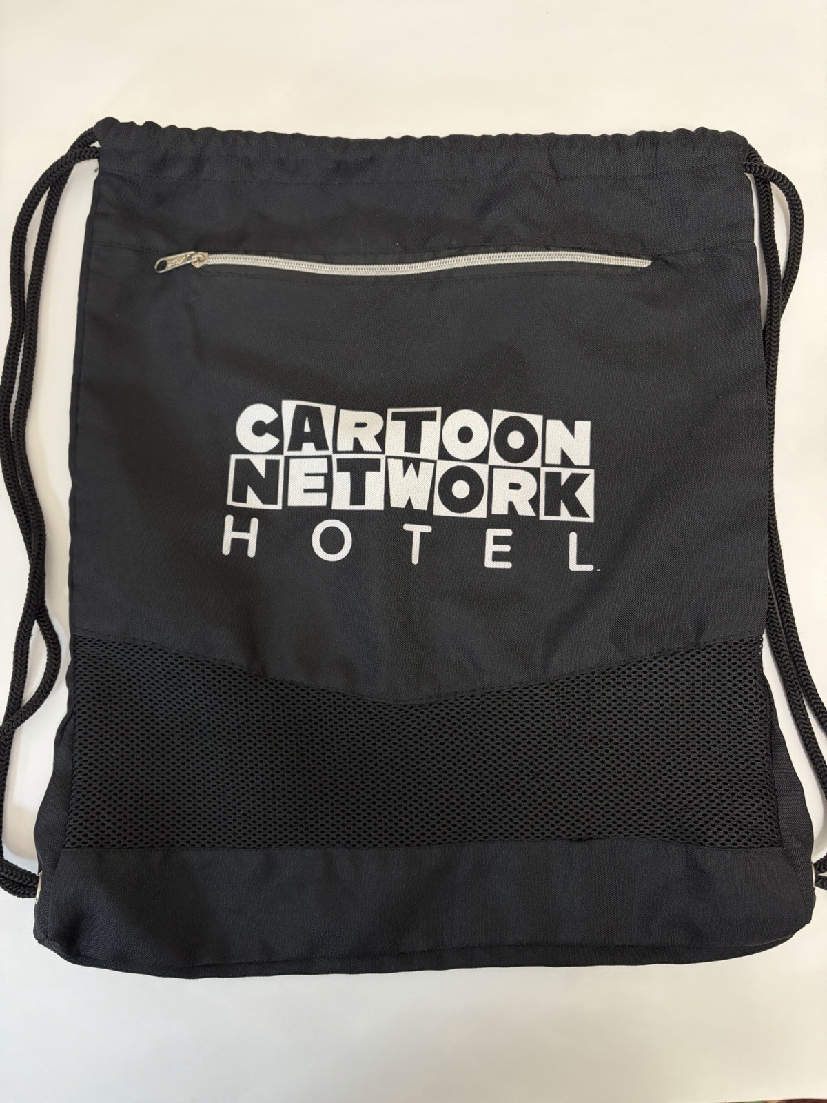 Cartoon Network Hotel Draw String Backpack – Out Of Business Black Mesh Promo