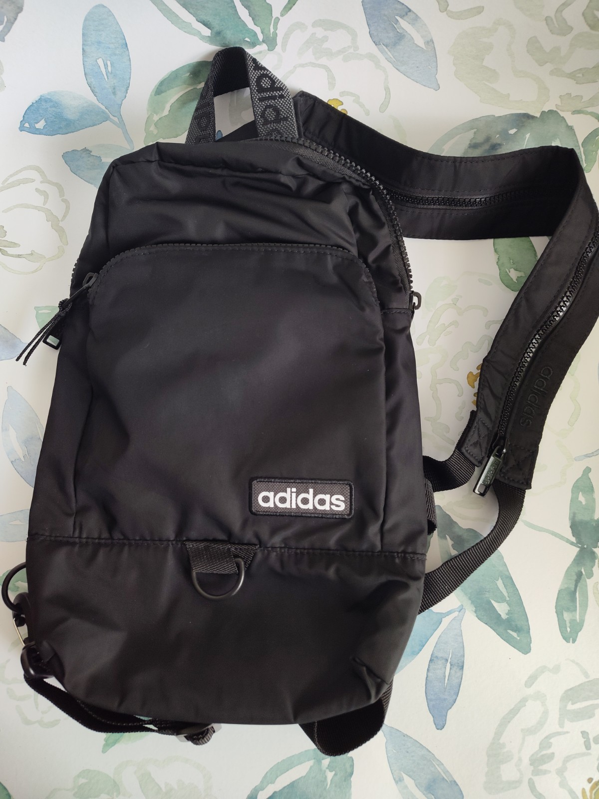 Adidas Convertible Sling Crossbody Bag Backpack Black Three Stripe Life 2021