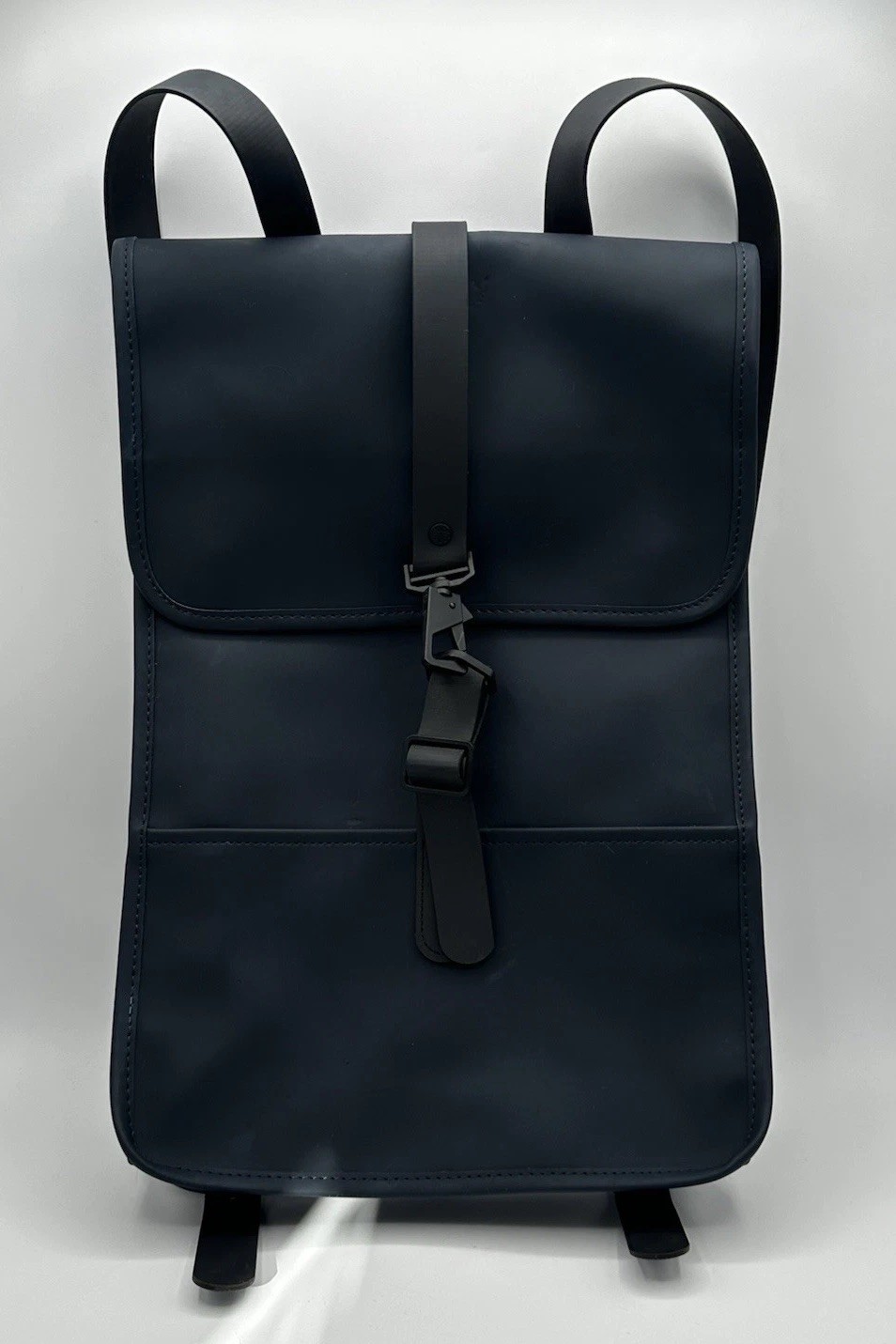RAINS Backpack Waterproof Matte Navy Blue Work School Computer Day Rucksack Bag