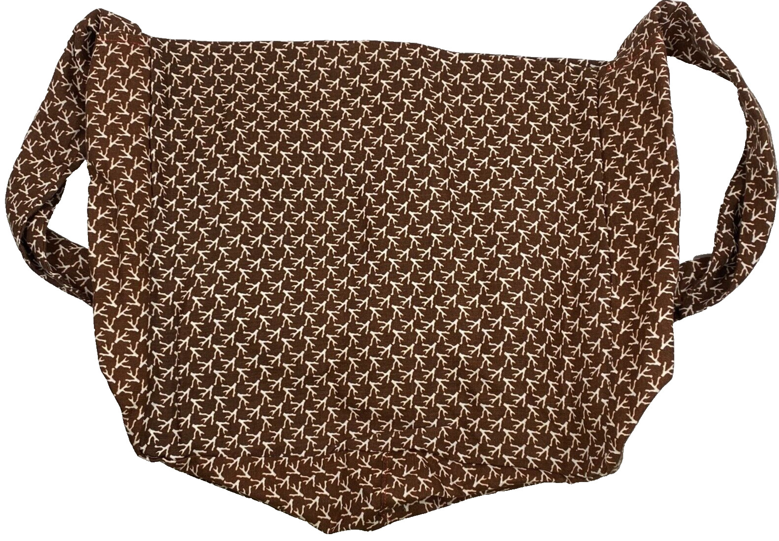 NEW ISAIA NAPOLI LINEN BROWN / WHITE CROSSBODY MESSENGER BAG ~ $275