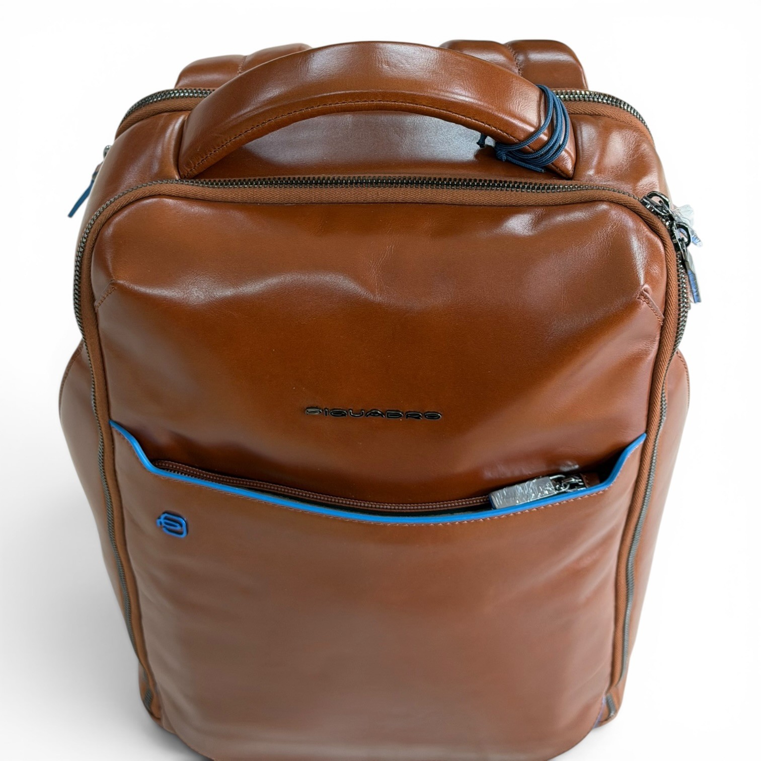 PIQUADRO men’s backpack leather backpack with computer made in Italy notebook
