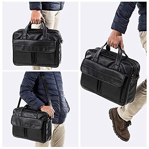Men’s Leather Briefcase – Handmade Business Travel Messenger Bag for Laptops