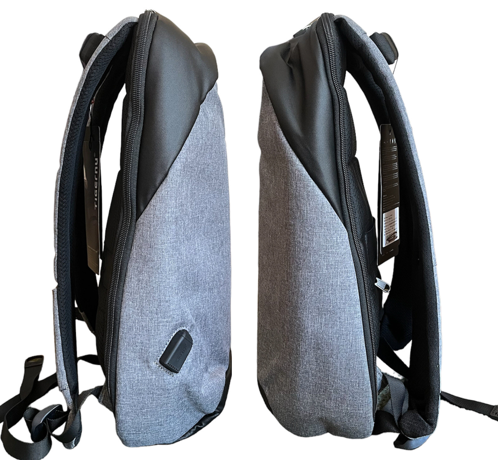 Gray Combination No. TSA Lock USB Charging Laptop School Business Backpack Bag L