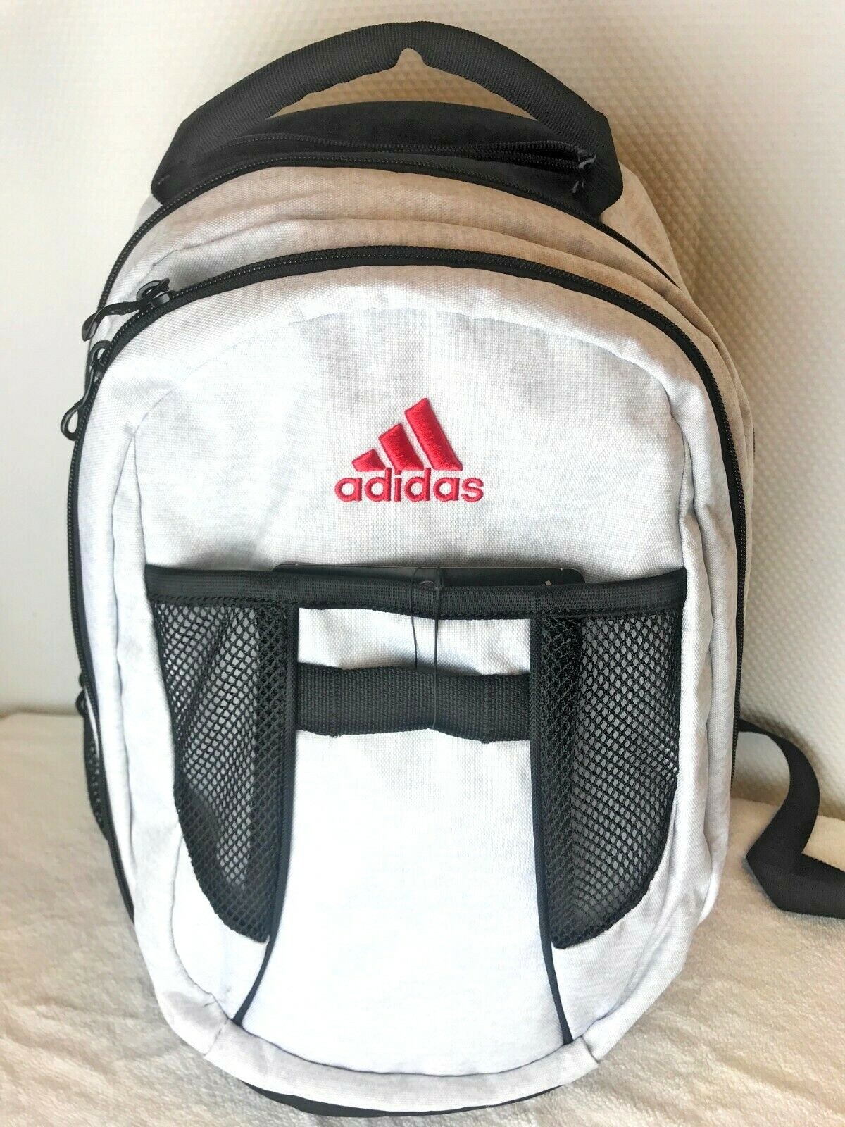 Adidas Atkins Backpack Children’s Unisex School Backpack White Jersey Black Red