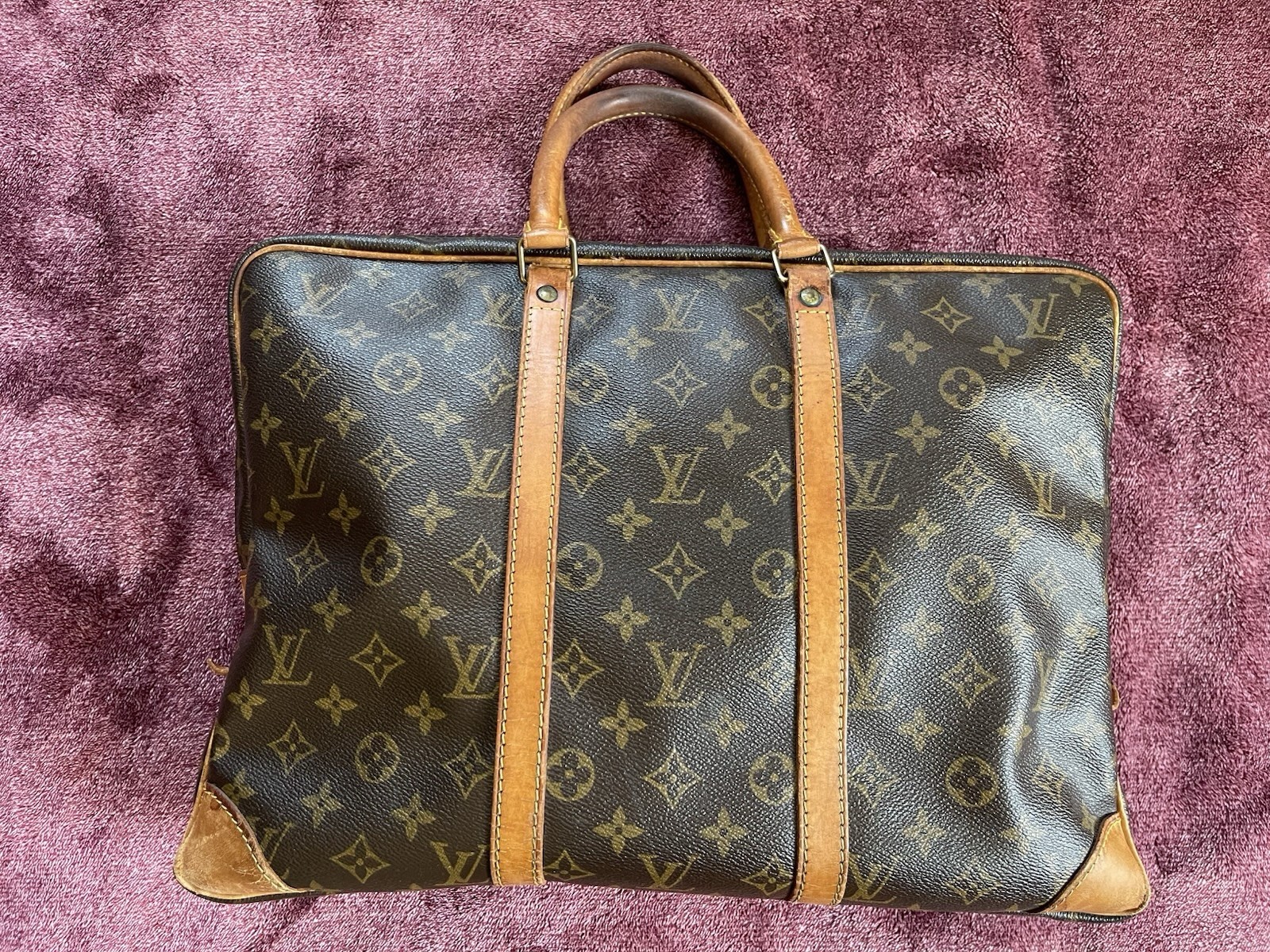 Authentic Louis Vuitton Briefcase Porte Document Voyage Monogram Business Bag