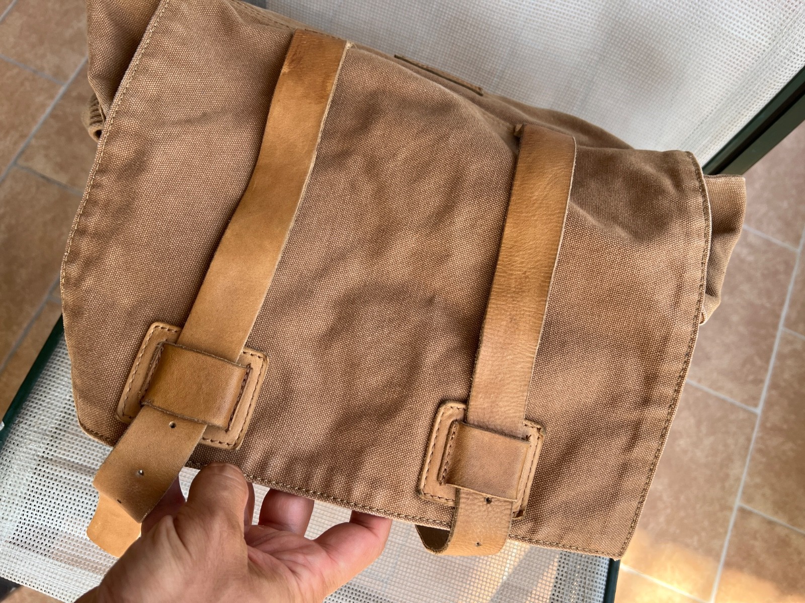BARBOUR Steve Mc Queen Messenger Shoulder Bag Colonial Cotton Leather Legend 554