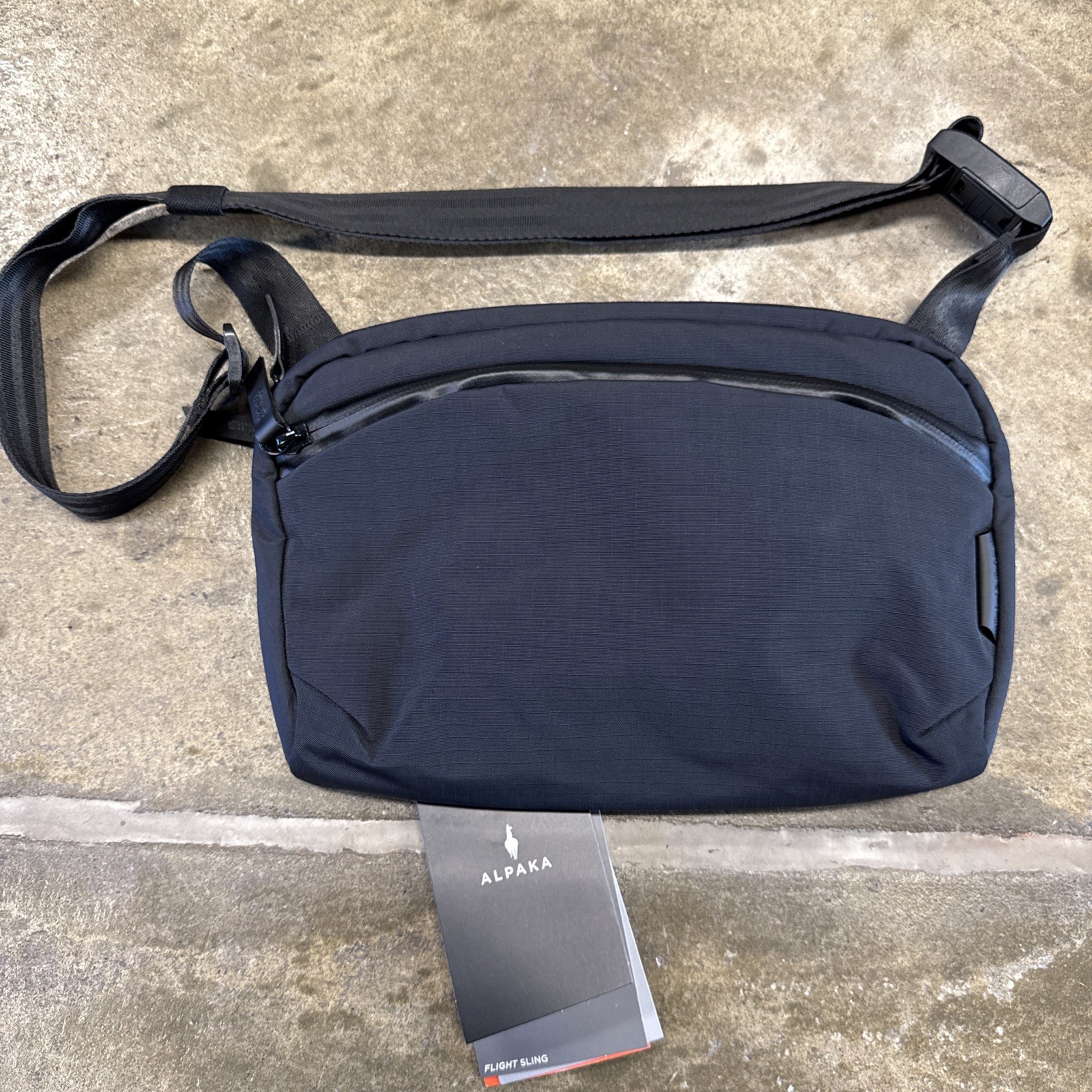 NEW ALPAKA Flight Sling 2L Black Axoflux 210D Ripstop Nylon Travel Crossbody Bag