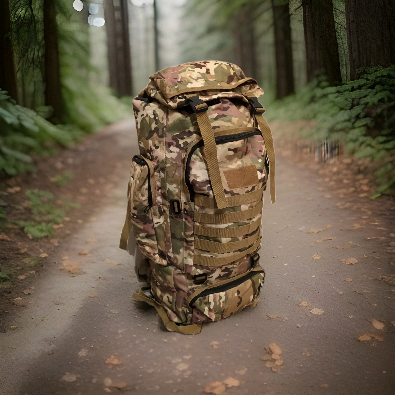 Camouflage Backpack Extra Large 6 Pockets 30″ × 16″ × 15″ New Camo Tactical Camp