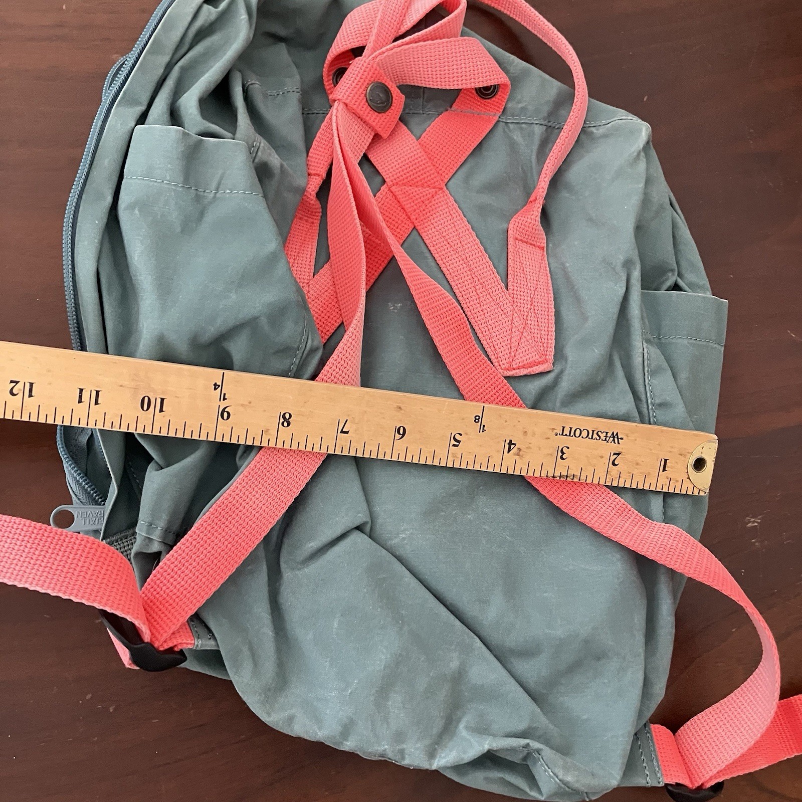 Fjallraven Kanken Mini Backpack Teal With Red Straps