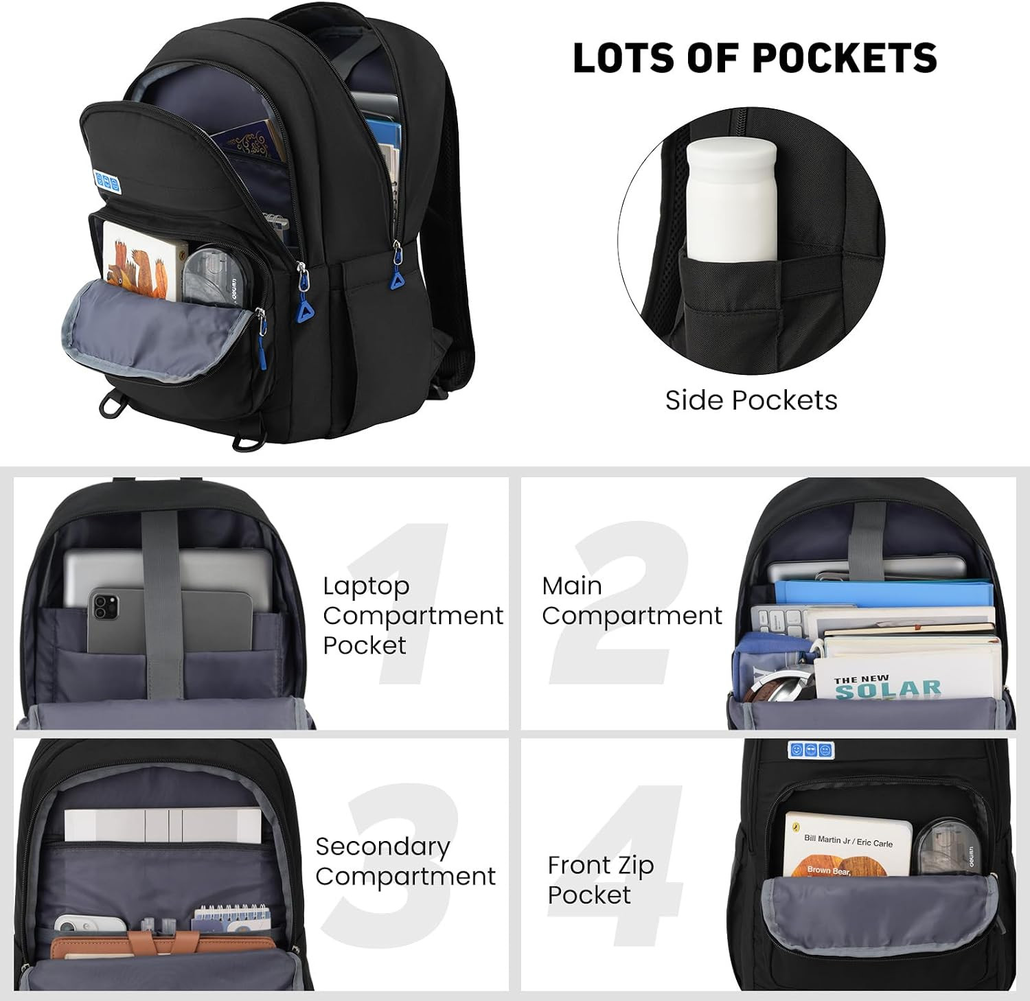 Big School Laptop Backpack for College Men Women,Bookbag for Middle High School