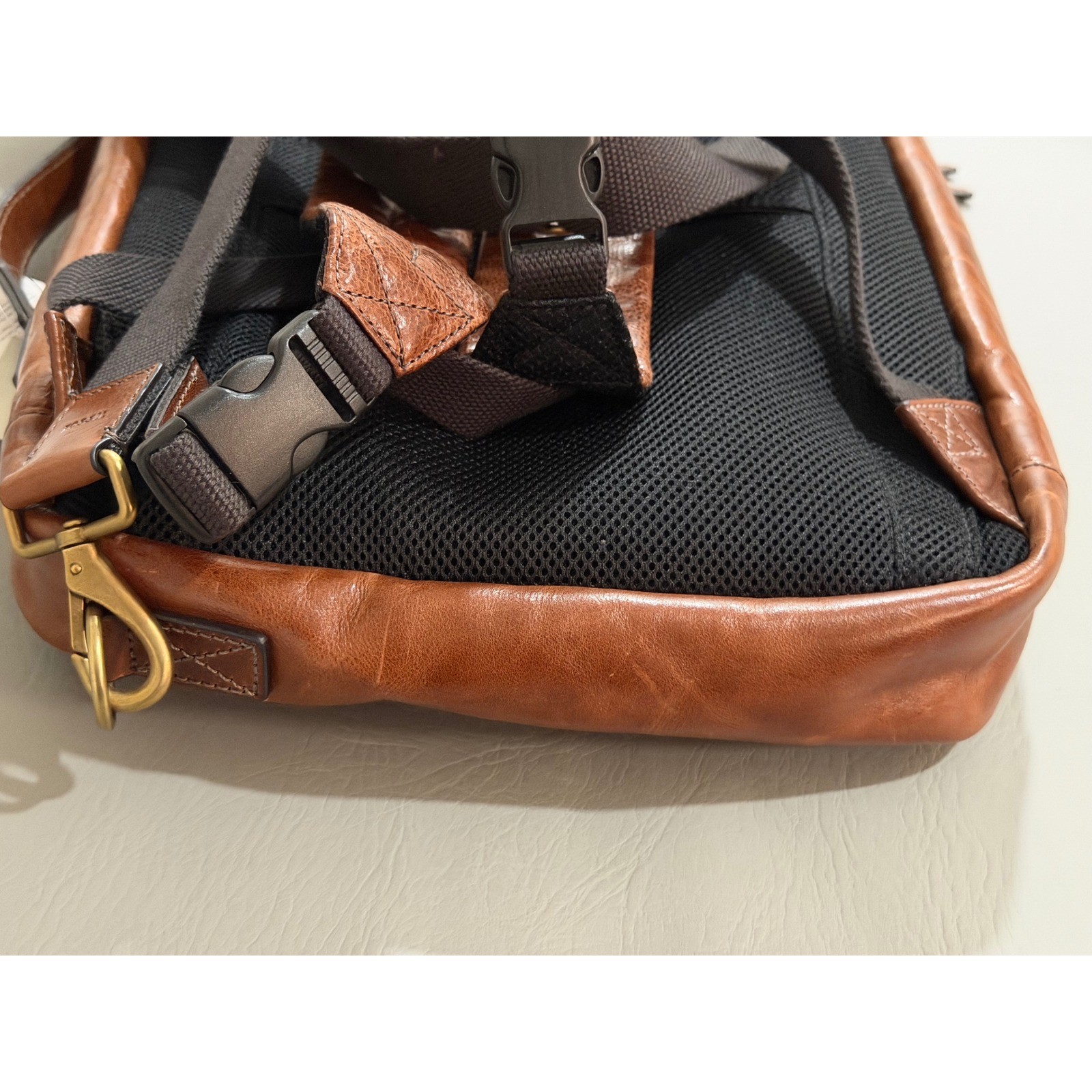 Fossil Buckner Convertible Backpack Briefcase Mens Cognac Leather NWT MBG9520222