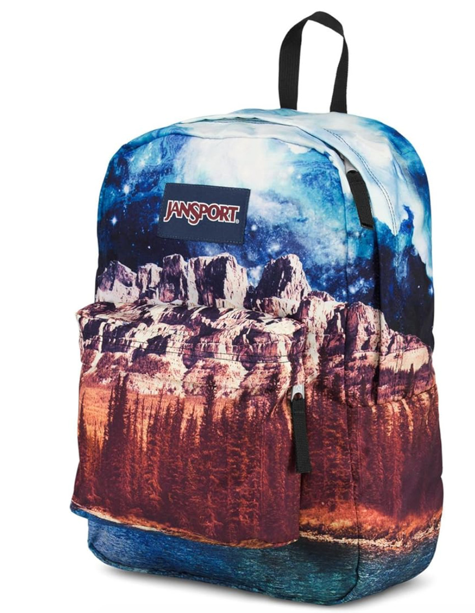 JanSport High Stakes Student Backpack Cross Town Brasilia Hustle Agate Skies