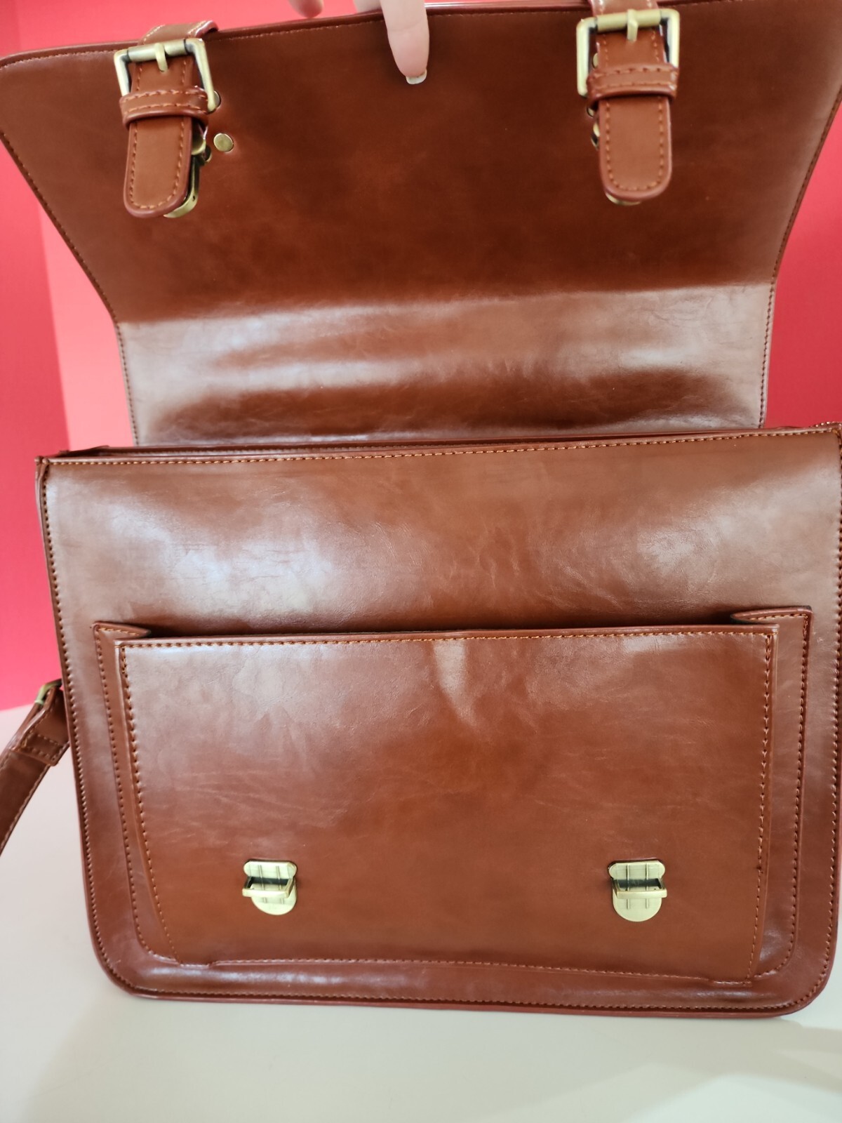 ECOSUSI Womens Briefcase Messenger Laptop Work Bag for Women brown