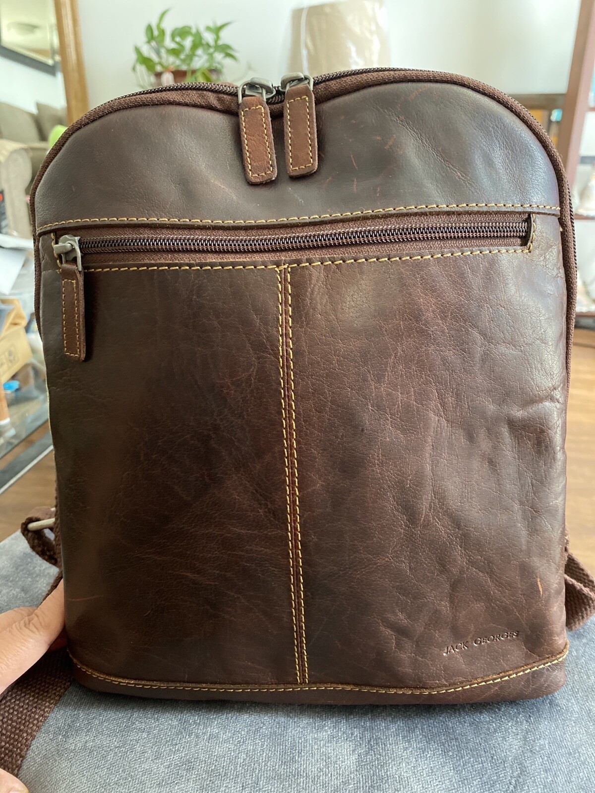 Jack Georges Voyager Brown Leather Backpack