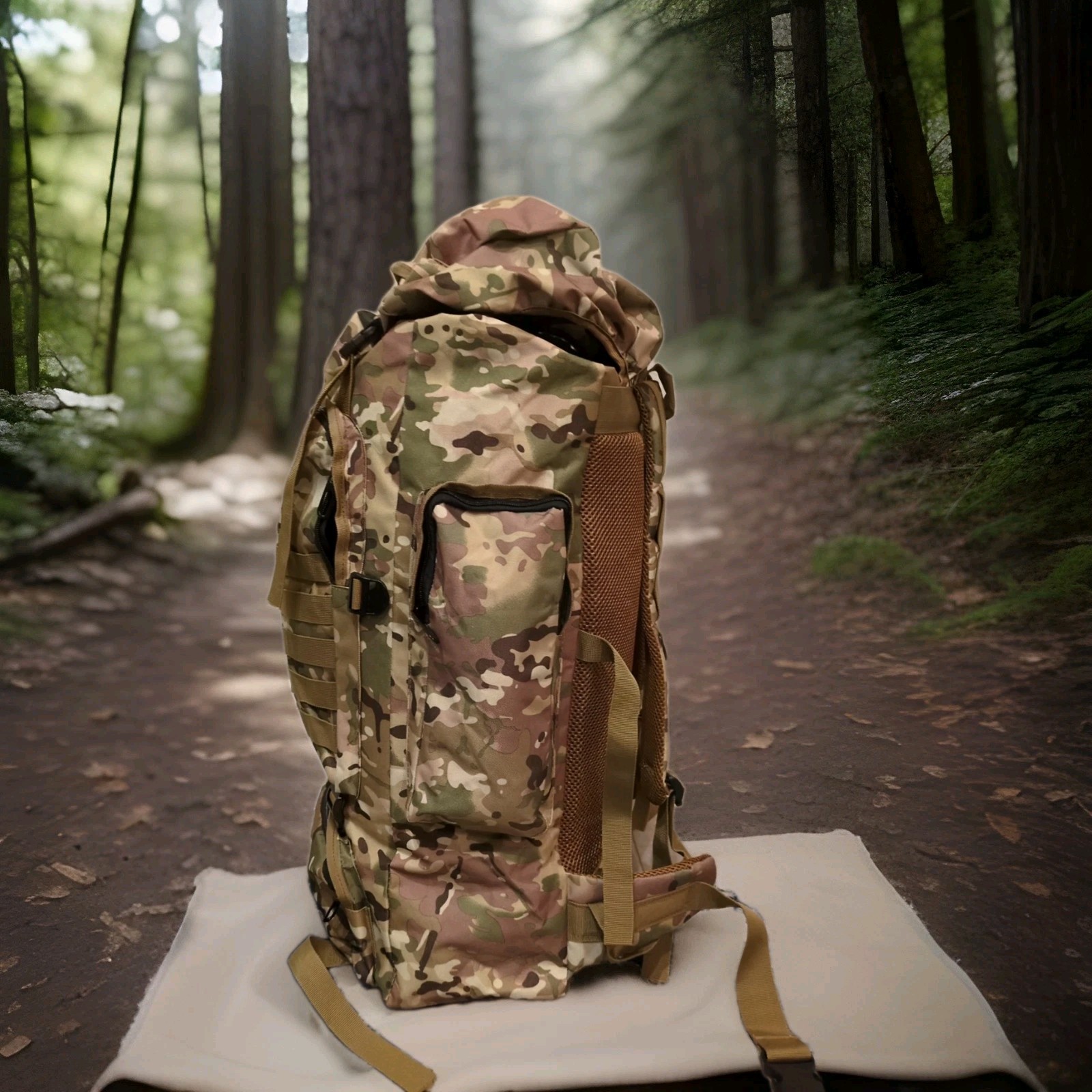 Camouflage Backpack Extra Large 6 Pockets 30″ × 16″ × 15″ New Camo Tactical Camp
