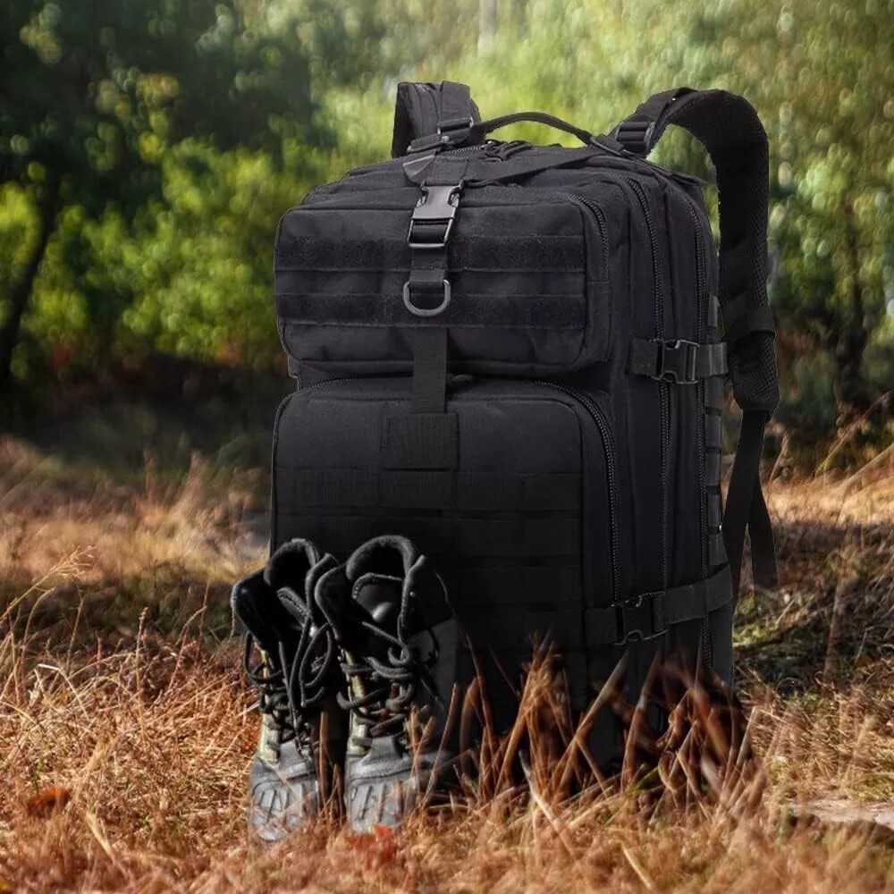 35L Military Black Tactical Backpack Rucksack Camping Hiking Bag Outdoor Travel