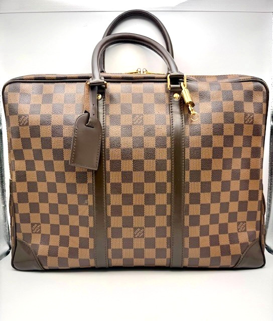 LOUIS VUITTON Porte Documents Voyage Damier Ebene Canvas Briefcase – Excellent