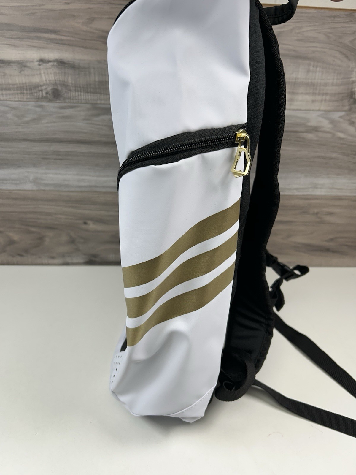 *RARE* Adidas SELECT Backpack White Black Gold Metallic KK8007 Limited Edition