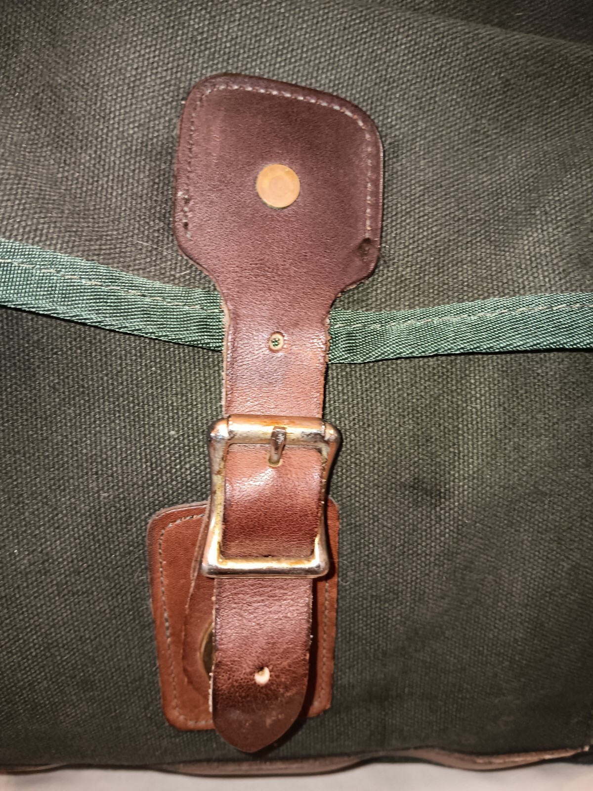 Vintage Orvis Battenkill Canvas & Leather Backpack Dark Hunter Green Bookbag